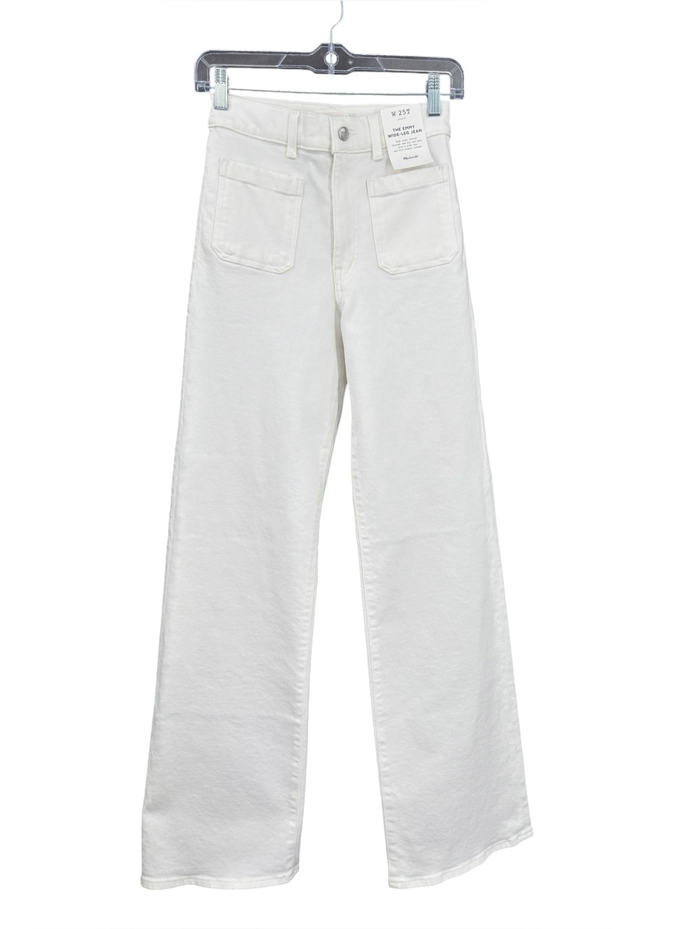 Madewell The Emmy Tall Wide-Leg High Rise Jeans Size 25T In Tile White